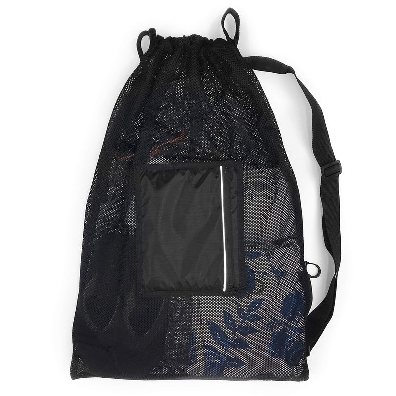 Fitdom Large Mesh Swim Drawstring Sling Bag. Best for Swimming, Gym & Beach - Image 1